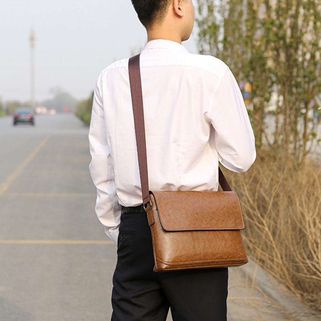 Túi đeo chéo nam da PU , Túi đeo vai đựng tài liệu iPad phong cách Cansual Basic