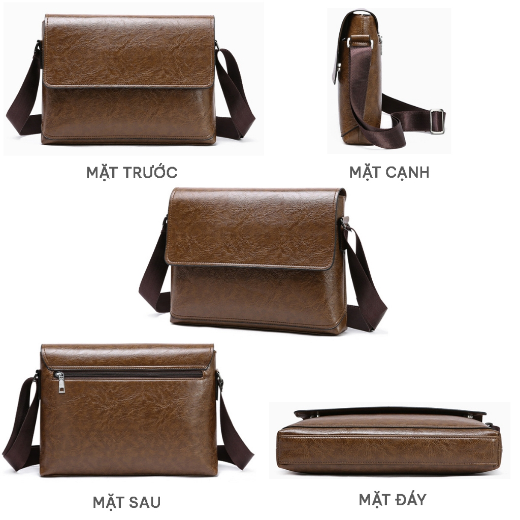 Túi đeo chéo nam da PU , Túi đeo vai đựng tài liệu iPad phong cách Cansual Basic
