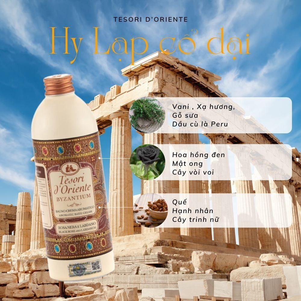 Sữa tắm nước hoa Ý Tesori d'Oriente 250ml-500ml giúp trắng da, dưỡng ẩm hương nước hoa