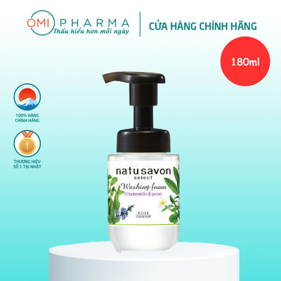 Sữa Rửa Mặt Tạo Bọt Natu Savon Hương Hoa Cúc Và Lê Softymo Kosé Nhật Bản Chai 180ml