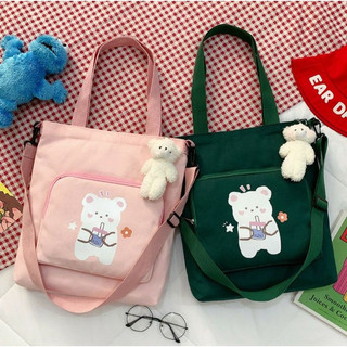 Tote đeo 2 kiểu gấu uống nước mẫu mới vừa a4