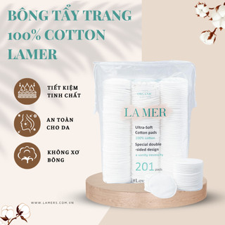 Bông tẩy trang Lamer - 100% cotton tự nhiên/ 2 mặt bông/ không xơ, xù lông