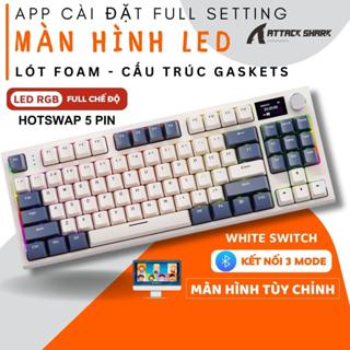 Bàn Phím Cơ Bluetooth Attack Shark K86 Gaming LED RGB Có Màn Hình Tùy Chỉnh HOTSWAP 5 Pin 3 Mod