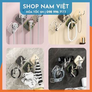 Móc dán treo tường hươu pha lê