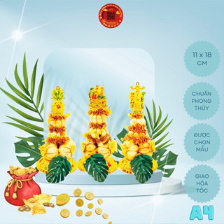 Tháp tỏi thần tài mini, bông tỏi ông địa 5 Củ Tài Lộc đẹp chuẩn phong thủy - TỎI CÁT TƯỜNG