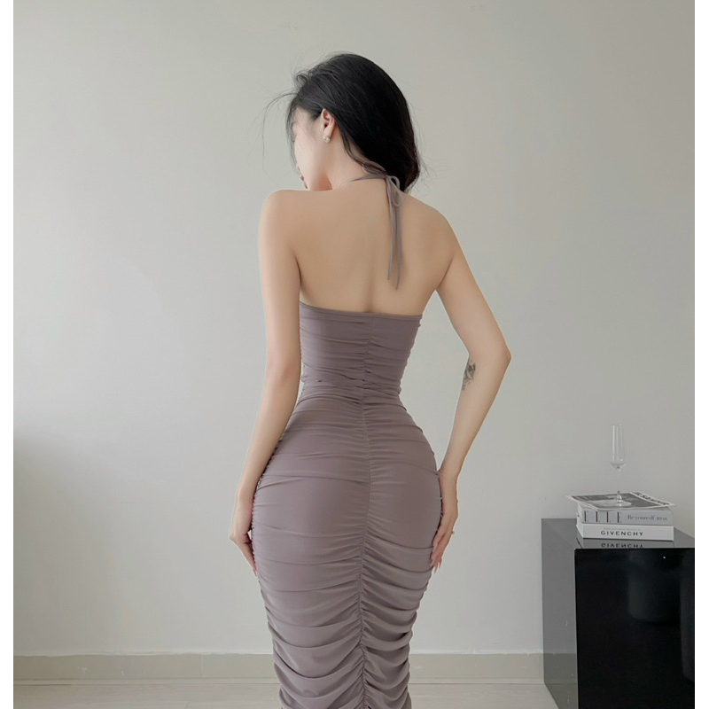 Đầm Body Dài Nhún Thân Ôm Tôn Dáng Sexy