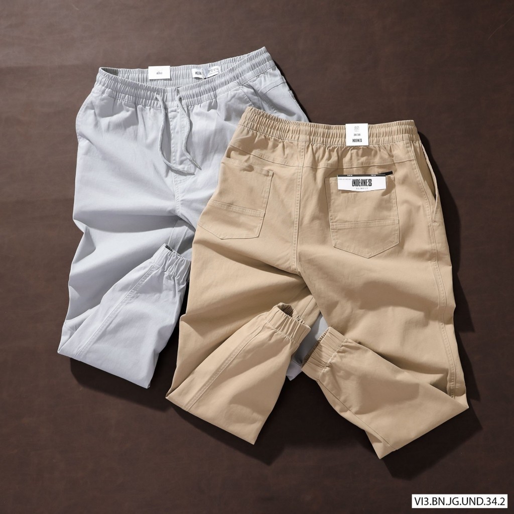 Quần Jogger Kaki Nam Trơn Underness, form Slim, chất vải kaki cao cấp, cạp chun co dãn, Hàng VNXK - JK61