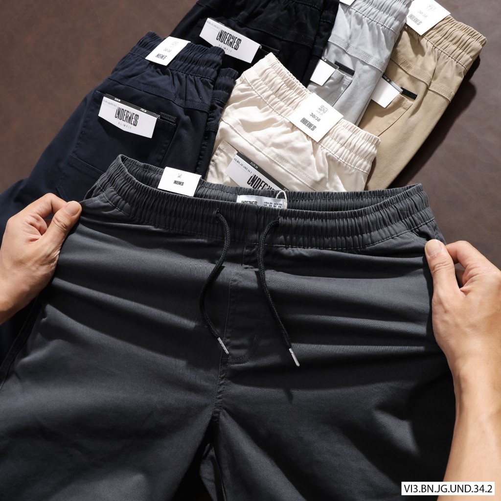 Quần Jogger Kaki Nam Trơn Underness, form Slim, chất vải kaki cao cấp, cạp chun co dãn, Hàng VNXK - JK61