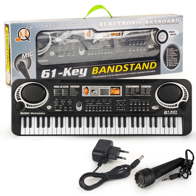 Đàn PIANO cho bé kèm mic hát - Đàn điện tử 61 phím size to nhiều chức năng, có nhạc cho bé mới học đàn