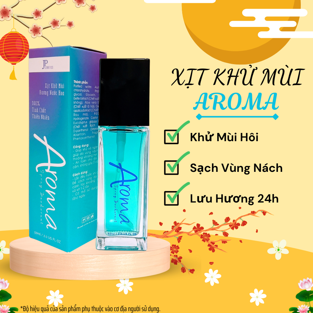 Xịt Khử Mùi AROMA 50ml - Làm Sạch Vùng Nách, Giúp Vùng Nách Khô Thoáng, Hương Nước Hoa Nhẹ Nhàng, Lưu Hương Lâu