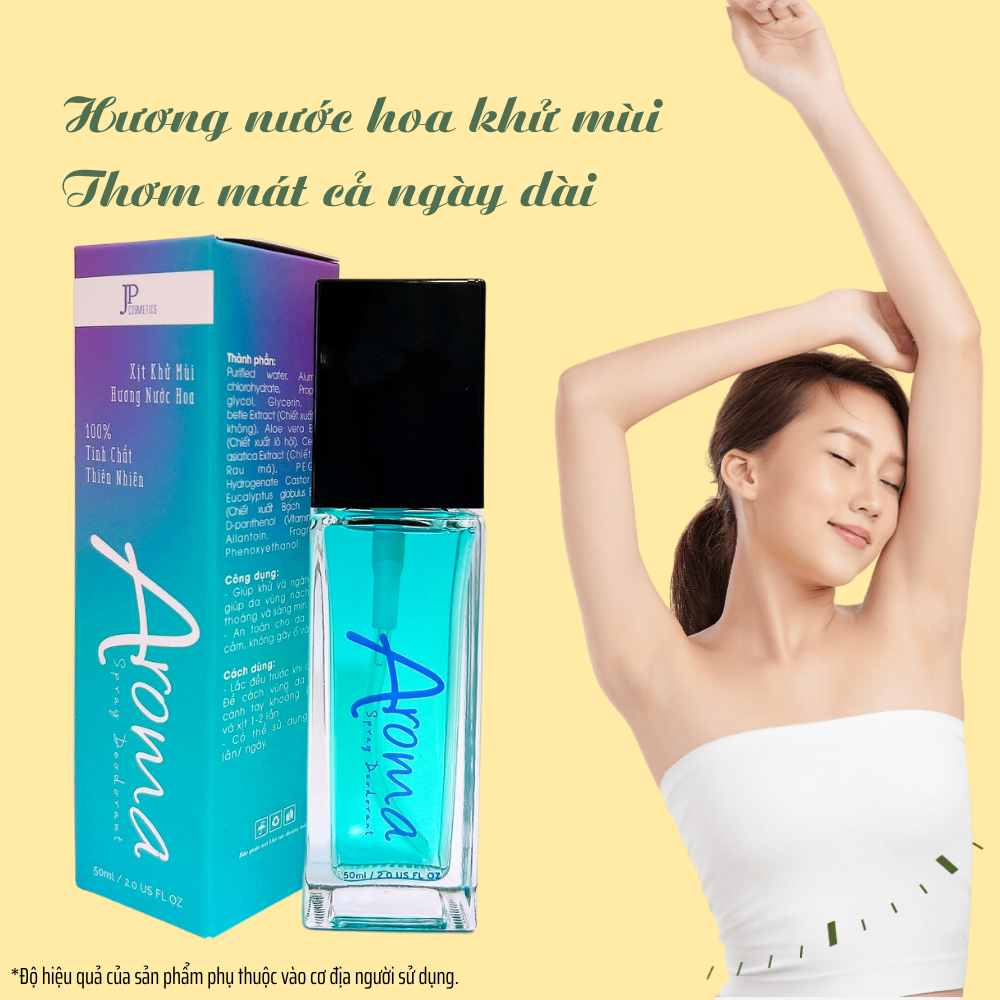 Xịt Khử Mùi AROMA 50ml - Làm Sạch Vùng Nách, Giúp Vùng Nách Khô Thoáng, Hương Nước Hoa Nhẹ Nhàng, Lưu Hương Lâu