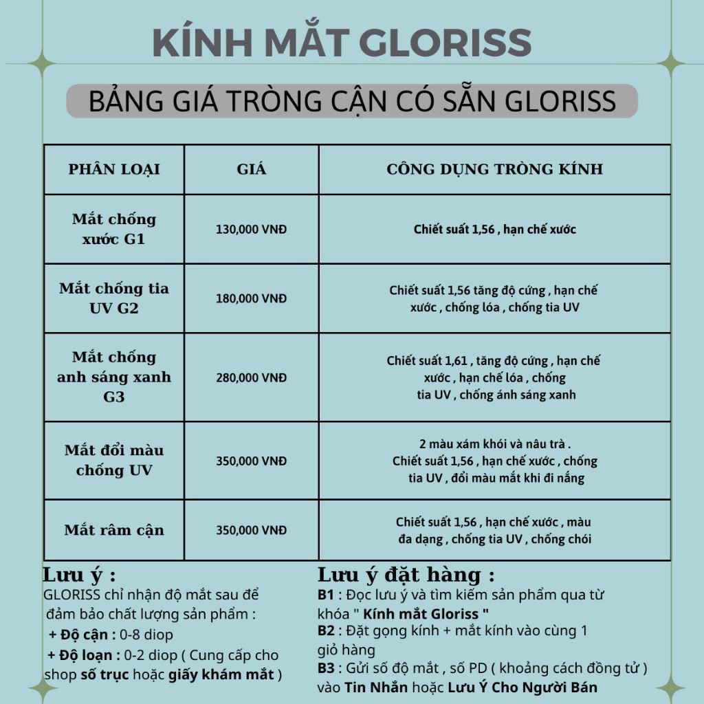 Gọng kính Gloriss 3293 râm chống nắng, chống tia UV - thay mắt cận viễn loạn thoải mái