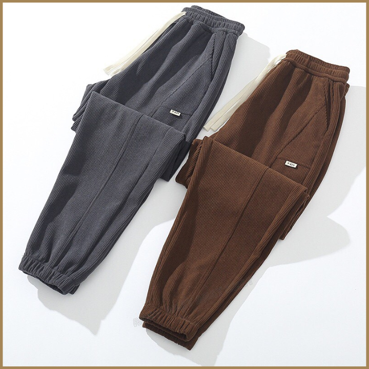 Quần Dài Thể Thao Nam Nỉ Tăm Bo Chun Hách Dáng, Unisex Form Rộng Nam Nữ Thông Thường Mặc Đi Chơi Dạo Phố Cùng Người Yêu