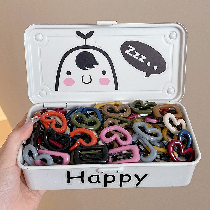 Kẹp tóc mái hình trái tim nhiều màu dễ thương ,kẹp tóc mái ,kẹp bấm phong cách lolita nhẹ nhàn mã ggjk