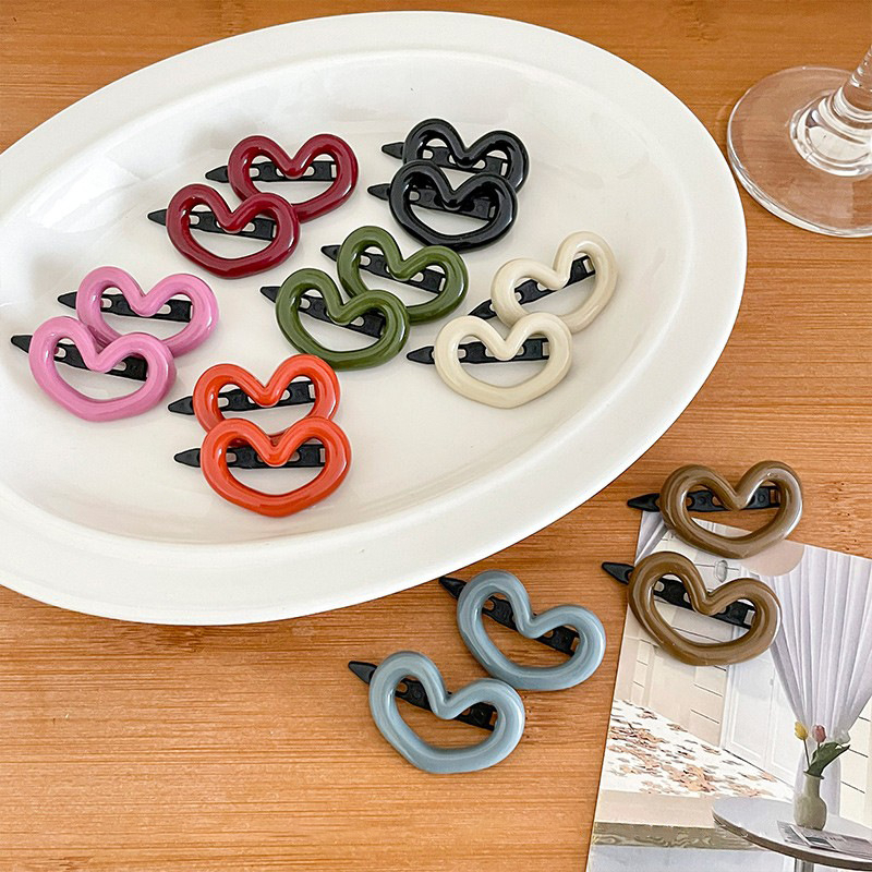 Kẹp tóc mái hình trái tim nhiều màu dễ thương ,kẹp tóc mái ,kẹp bấm phong cách lolita nhẹ nhàn mã ggjk
