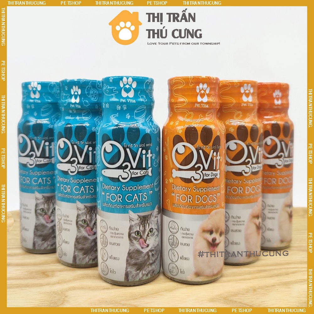 Siro O3Vit 50ml Bổ Sung Dinh Dưỡng, Giúp Ăn Ngon Mượt Lông Cho Chó Mèo Biếng Ăn