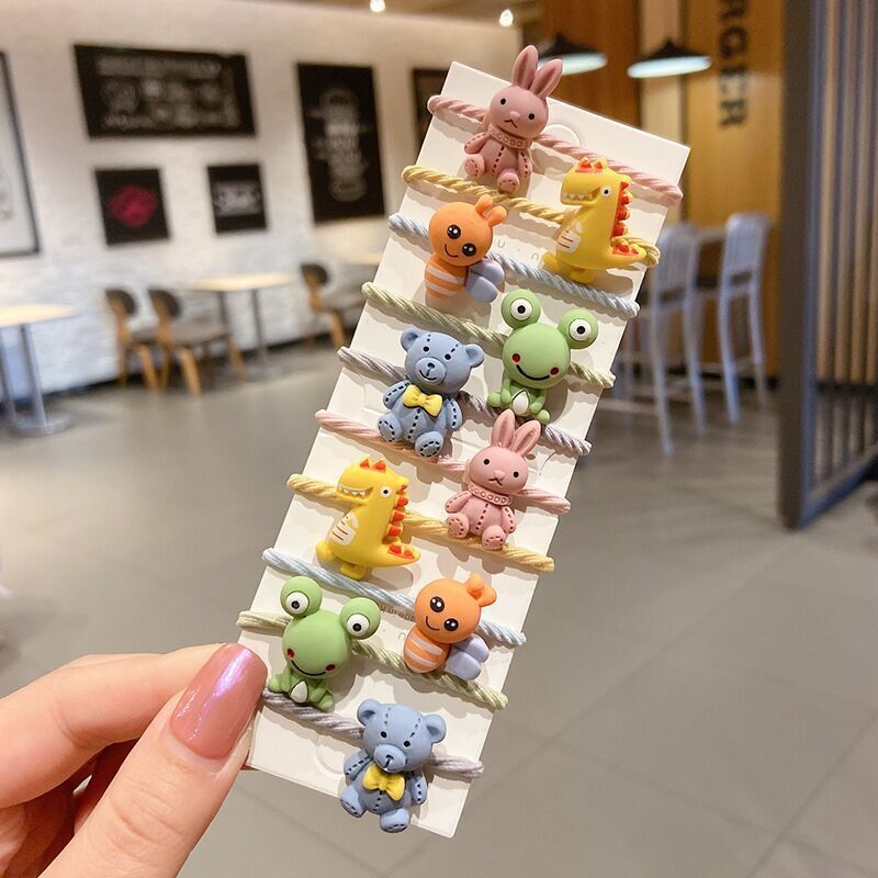 Set 10 Dây Buộc Tóc Cho Bé Gái Hoạt Hình Dễ Thương Hàn Quốc