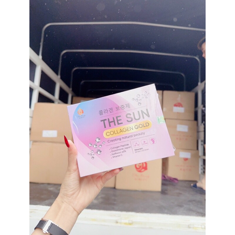 The Sun Collagen Gold bột uống giúp trắng da, giảm thâm nám, chống lão hoá