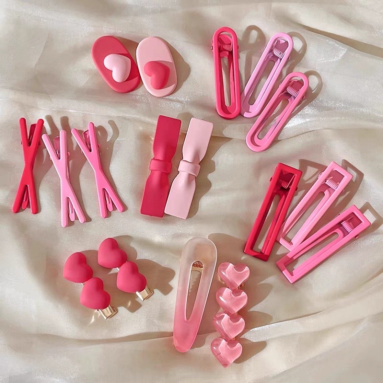 🔥Hot🔥 SET 19 MÓN KẸP TÓC BLACKPINK TONE HỒNG CƯNG XỈU chi tiết nhẹ nhàng xinh xắn kèm túi zip