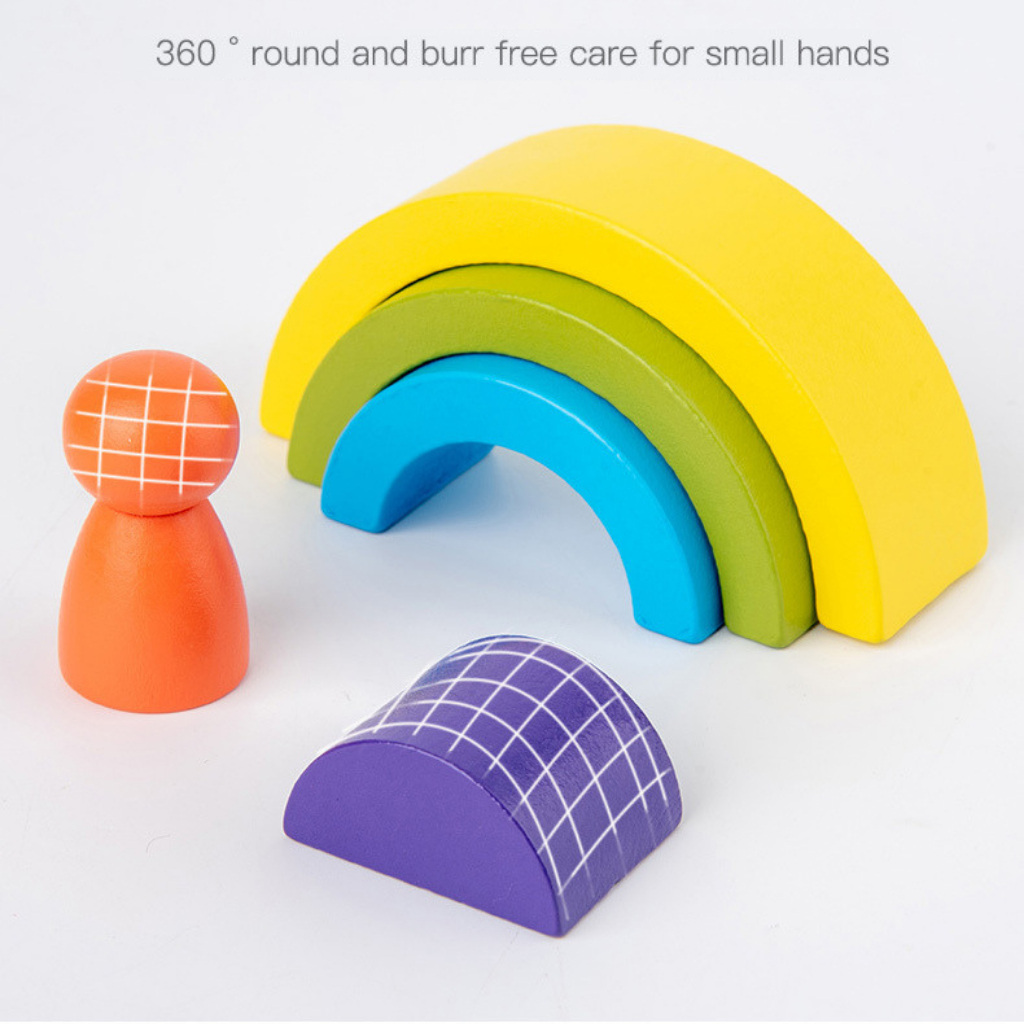 Cầu Vồng Cùng Búp Bê Gỗ Neo Town - Đồ Chơi Vận Động Kỹ Năng Montessori
