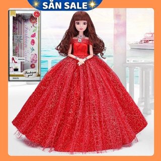 Búp Bê Cô Dâu Xinh Đẹp Đỏ Tặng Kèm Phụ Kiện 08 Món + 03 Váy Ngắn