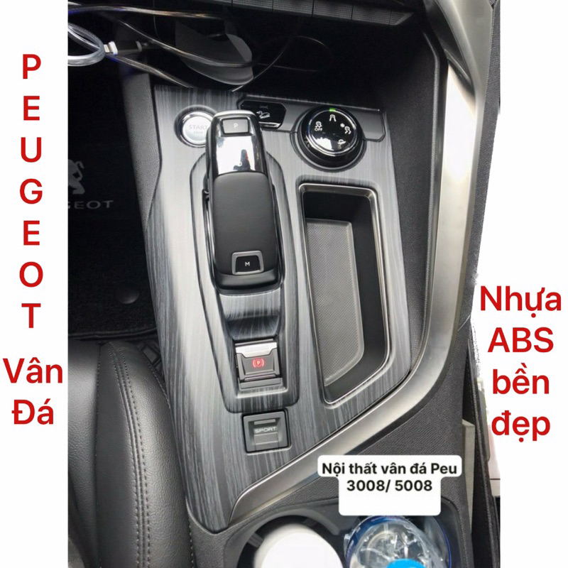 Ốp nội thất xe Peugeot 3008-5008 carbon + Vân Đá Phụ kiện trang trí dán 2015 2016 2017 2018 2019 2020 2021 2022 2023