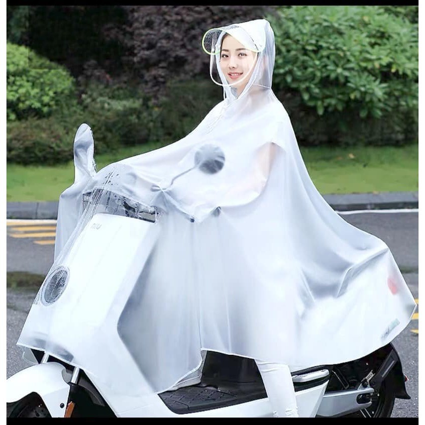 Áo Mưa Cánh Rơi Trong Suốt Hàn Quốc Có Kính Che Mưa, Áo Mưa Đi Xe Máy, Áo Mưa Phản Quang 1 Người Và 2 Người Chất Xịn