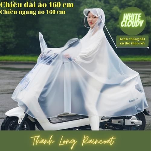 Áo Mưa Cánh Rơi Trong Suốt Hàn Quốc Có Kính Che Mưa, Áo Mưa Đi Xe Máy, Áo Mưa Phản Quang 1 Người Và 2 Người Chất Xịn