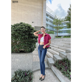 Quần Jeans Nữ Lưng Cao Co Giãn Cao Cấp