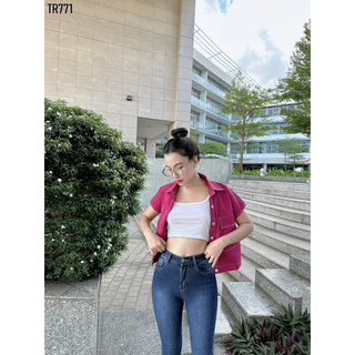 Quần Jeans Nữ Lưng Cao Co Giãn Cao Cấp