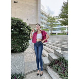Quần Jeans Nữ Lưng Cao Co Giãn Cao Cấp