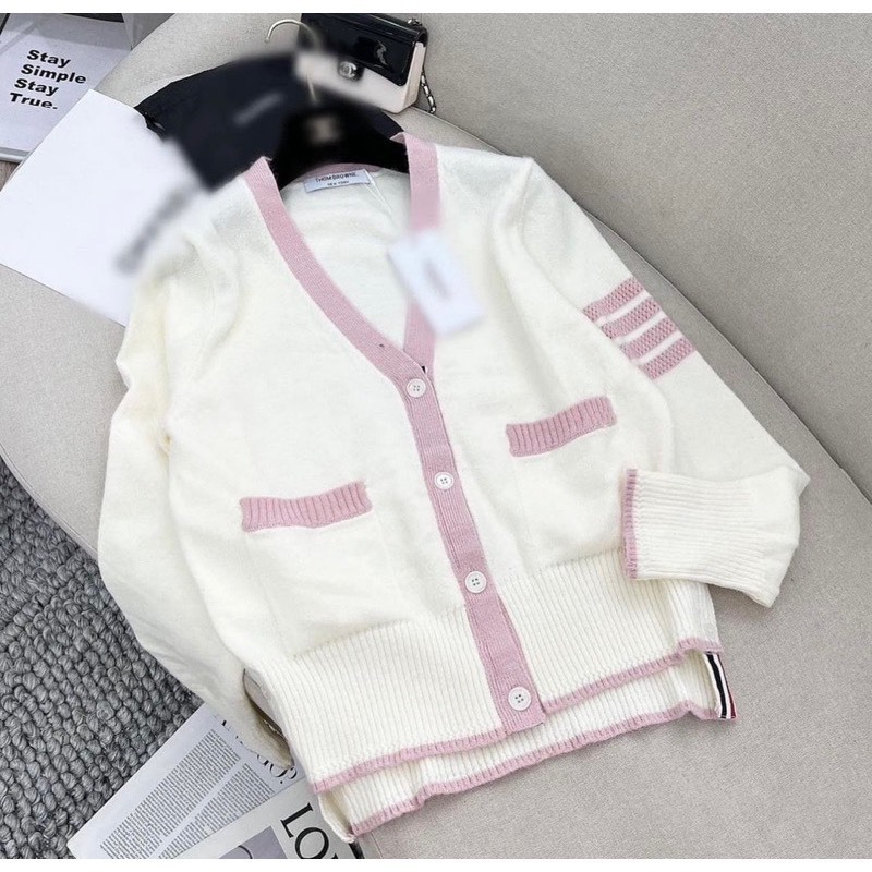 Áo Cardigan Len Thom Nữ Form Rộng Unisex