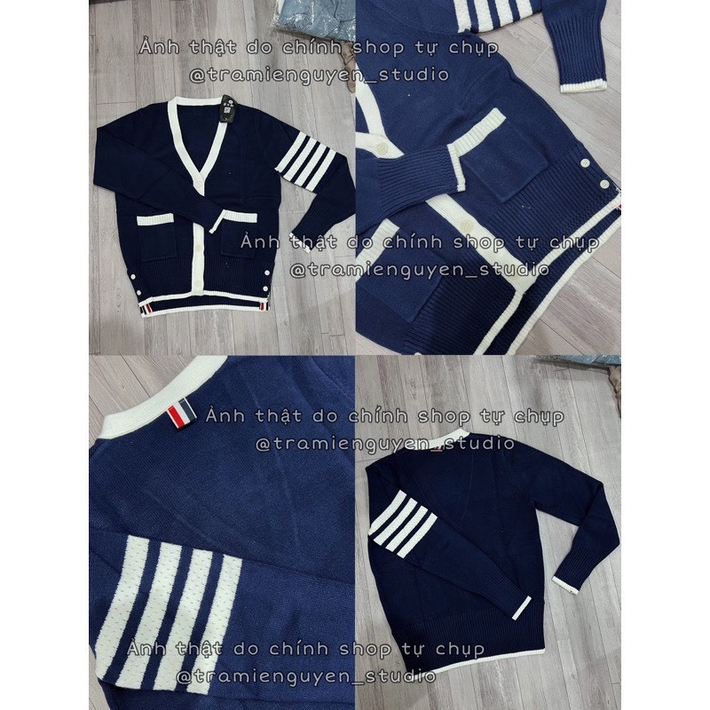 Áo Cardigan Len Thom Nữ Form Rộng Unisex