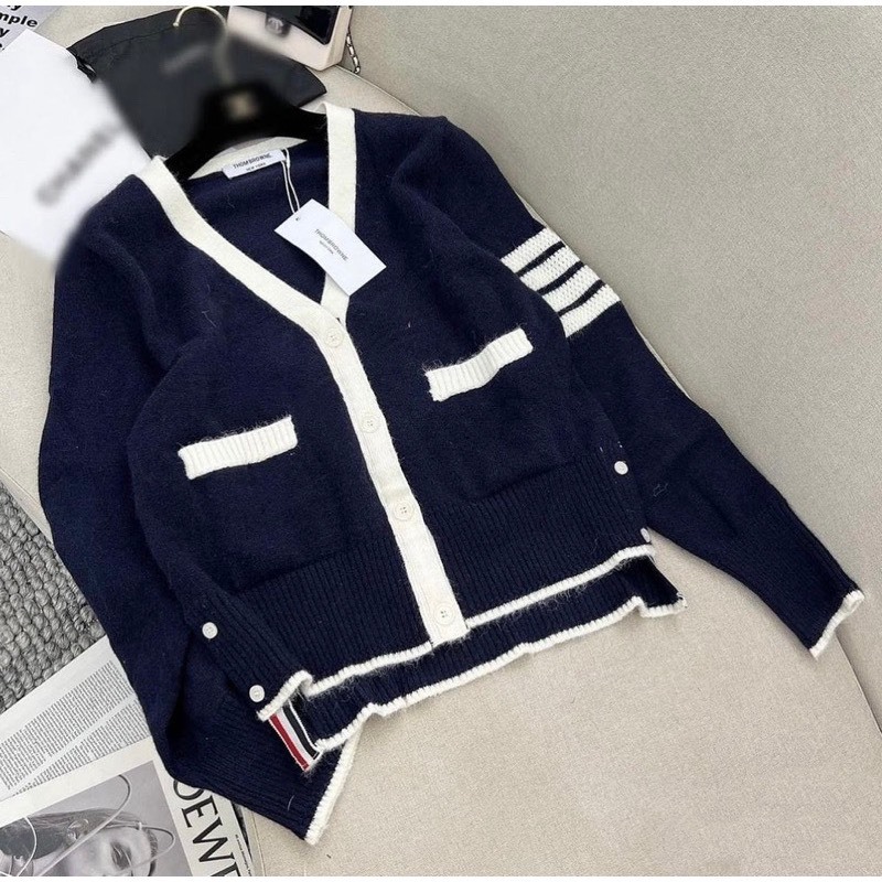 Áo Cardigan Len Thom Nữ Form Rộng Unisex