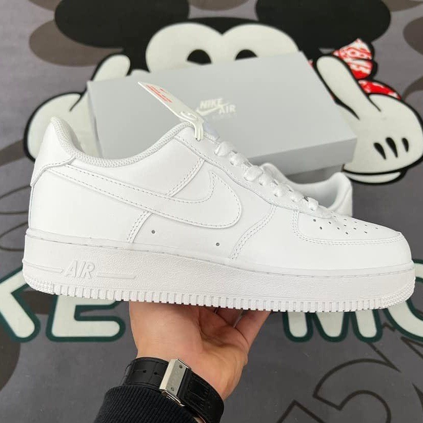 Giày Air Force 1 trắng, Giày thể thao nam nữ AF1 full trắng đế air full phụ kiện