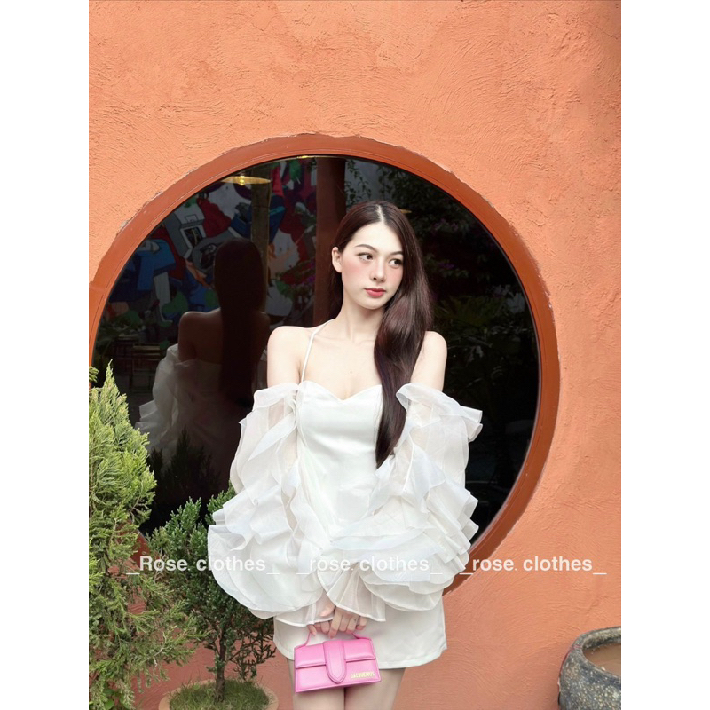 Baby Dress thiết kế trễ vai tay bồng có chít eo phong cách tiểu thư nhẹ nhàng. Ảnh thật shop tự chụp