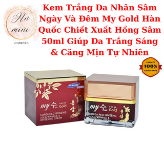Kem trắng da nhân sâm ngày và đêm my gold hàn quốc chiết xuất hồng sâm 50ml giúp da trắng sáng & căng mịn tự nhiên