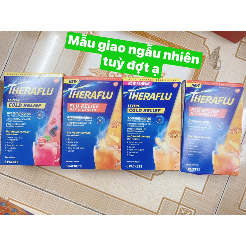 Trà THERAFLU 24 gói trà cảm lạnh cảm cúm ho của Mỹ