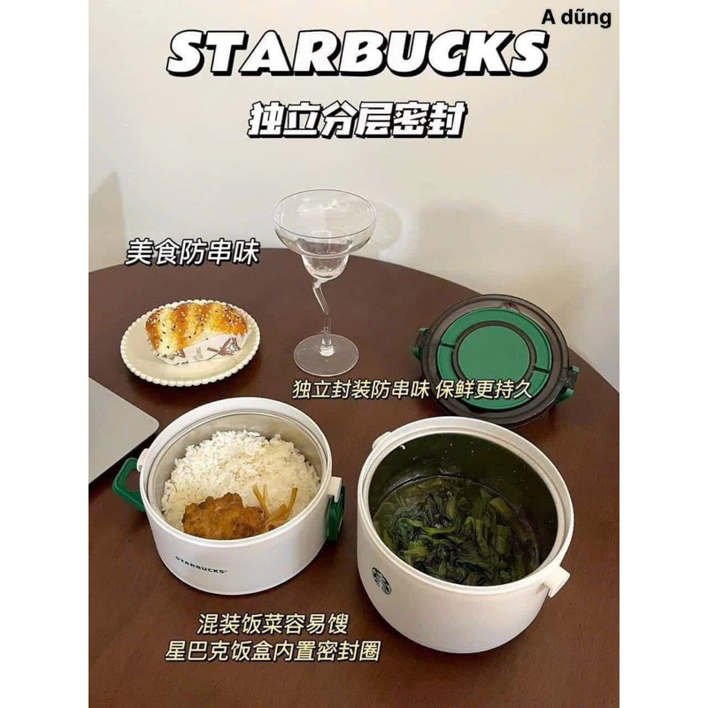 AD Cặp Lồng StarBucks 2 Tầng Giữ Nhiệt Tốt TKDT