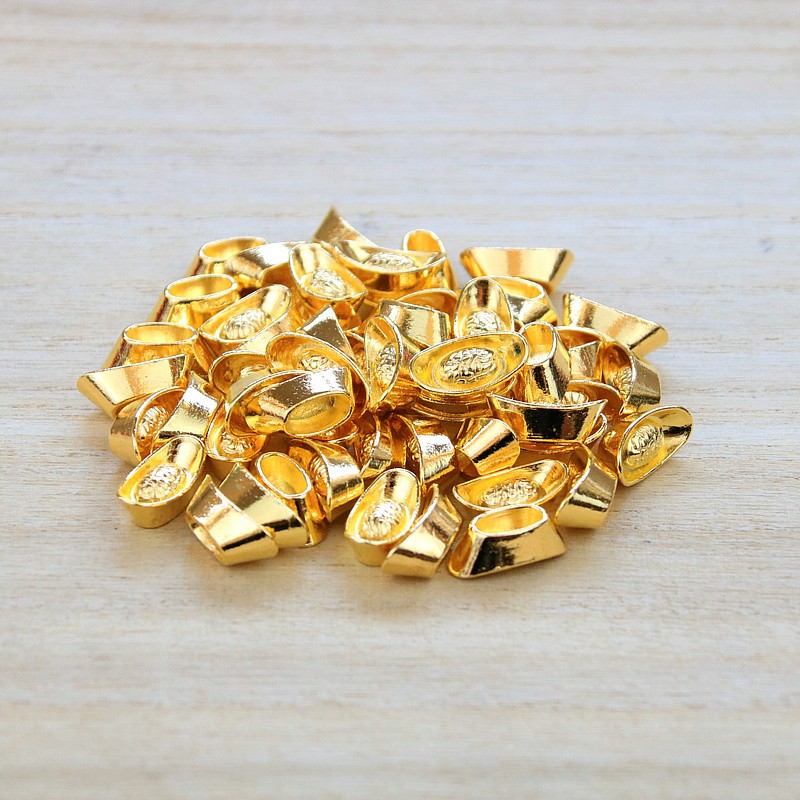 Thỏi vàng thần tài mini phong thủy 20x10mm trang trí bàn làm việc văn phòng để bàn làm việc cầu may mắn tài lộc