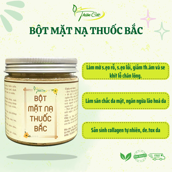 Bột Mặt Nạ Thuốc Bắc Nguyên Chất, dưỡng trắng da, giảm m.ụn, mờ th.âm, mờ n.ám, t.àn nh.ang - Thiên Cát