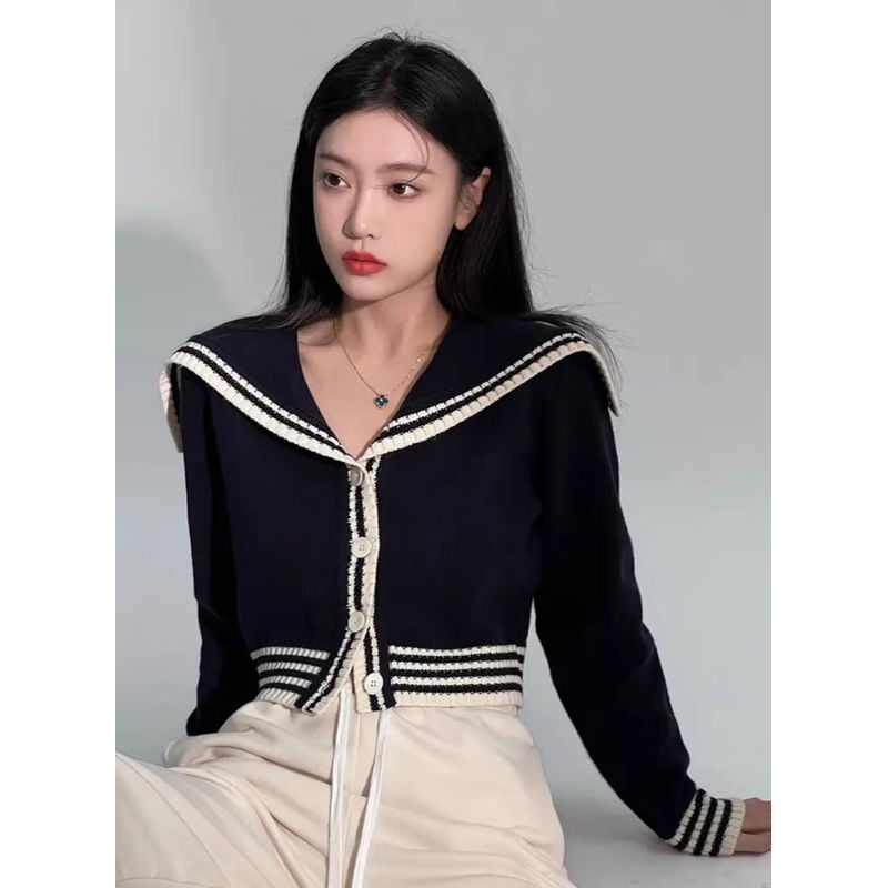 Áo len cadigan croptop