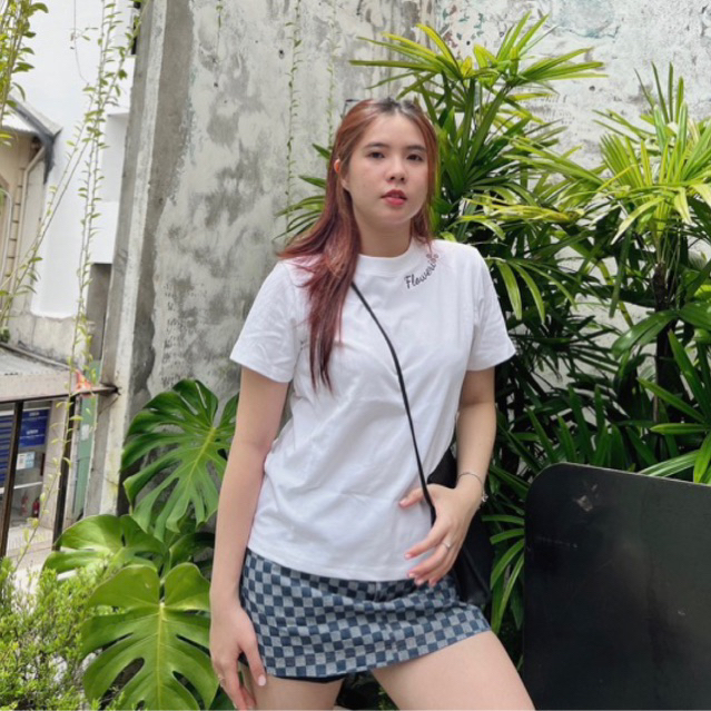 F01 Áo thun Baby Tee FLOWERI cotton, basic, freesize thêu hình xinh xắn dễ thương