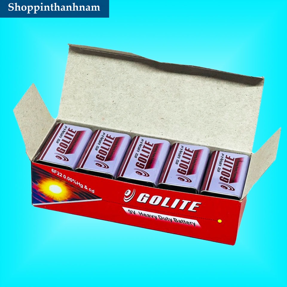 Hộp 10 Viên Pin 9V  Golite Dung Lượng Cao