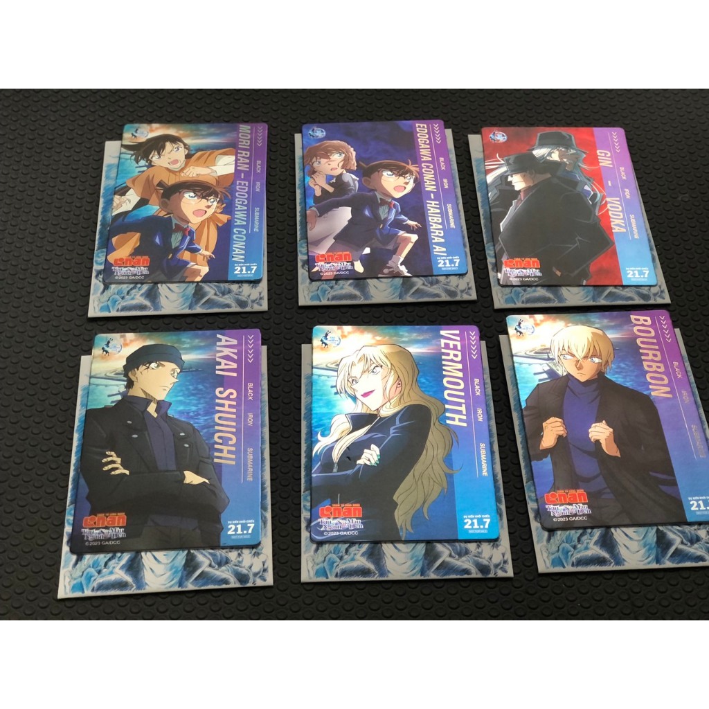 Thẻ quà tặng gacha conan tàu ngầm sắt màu đen
