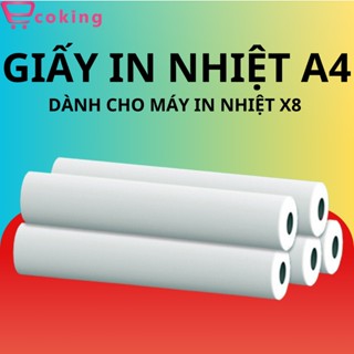 Giấy in Nhiệt X8,X9 ECOKING A4 chất lượng cao Cho Máy In Nhiệt 30 tờ láng, mềm, mịn lưu dữ mực 10 năm không phai tự duỗi