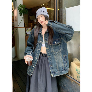 Áo Khoác Jean Denim Local Brand Unisex Cao Cấp Dáng Rộng Màu Xanh Rêu Phong Cách Retro. Có 6 túi