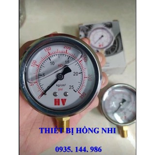 Đồng hồ đo áp suất mặt dầu 25 kg giá tốt