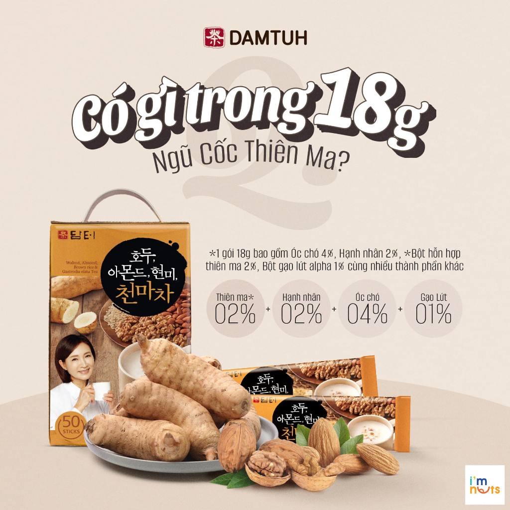 Bột ngũ cốc Thiên Ma/ Hàn Quốc/  Hộp 50 góix 18g