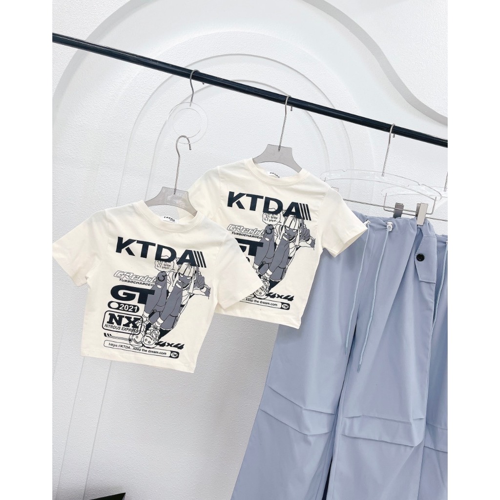 SET ÁO CROPTOP KEM IN HÌNH + QUẦN XÁM TÚI HỘP SUÔNG